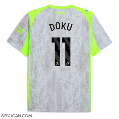 Muški Nogometni Dres Manchester City Jeremy Doku #11 Rezervni 2025-26 Kratak Rukav Muški Nogometni Dres Manchester City Jeremy Doku #11 Rezervni 2025-26 Kratak Rukav